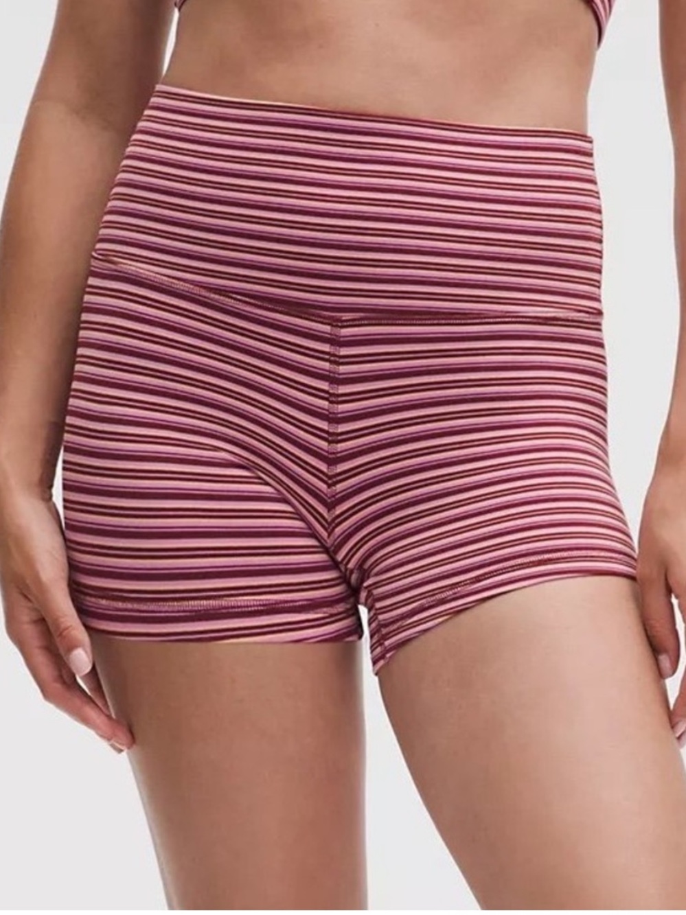 lululemon Align High-Rise Short 4" Jacquard Stripe Pink Frosting Rock Melon